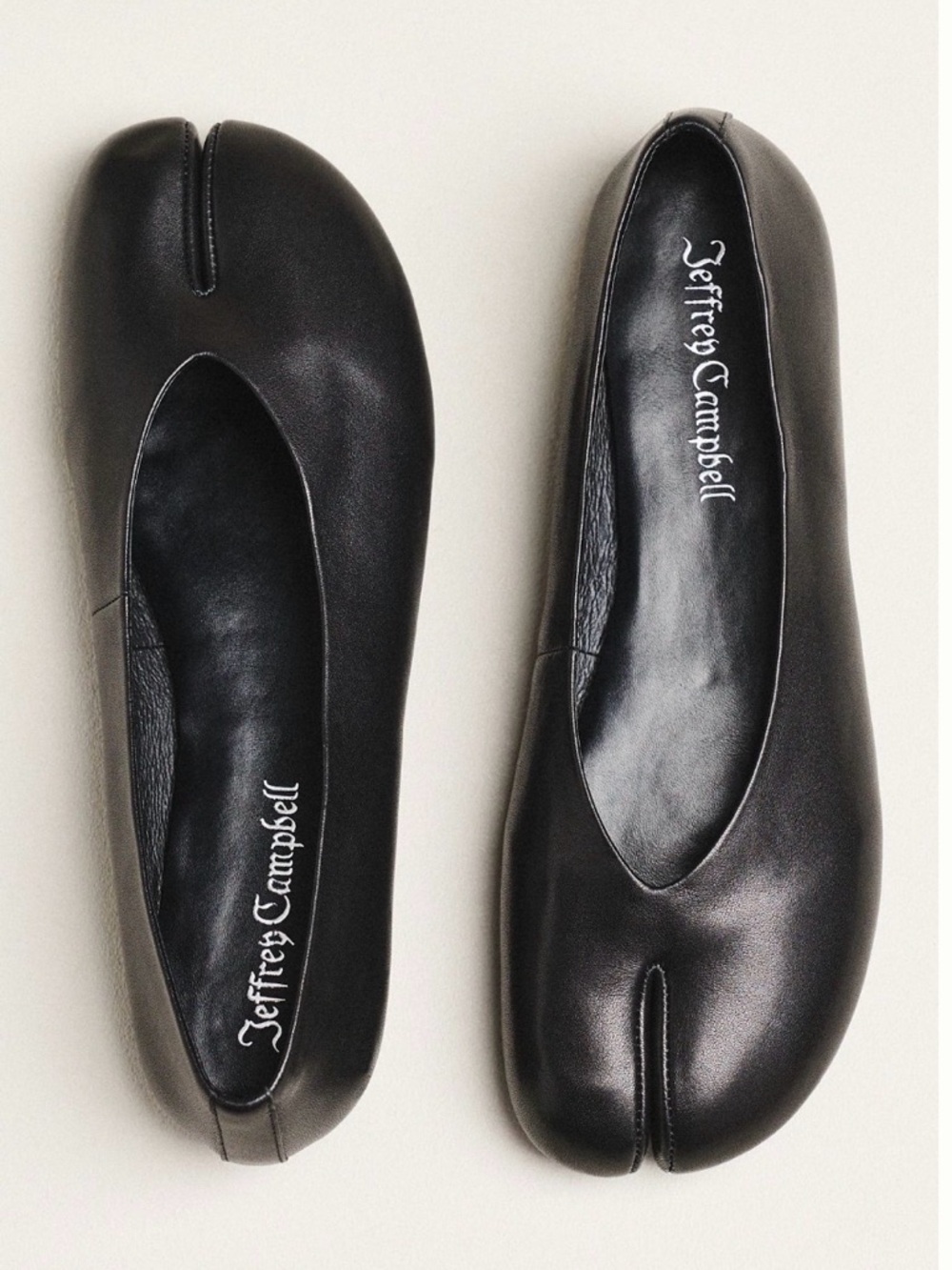 Jeffrey Campbell Black Split-Toe Ballet Flats